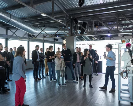 Dyson employees crowd