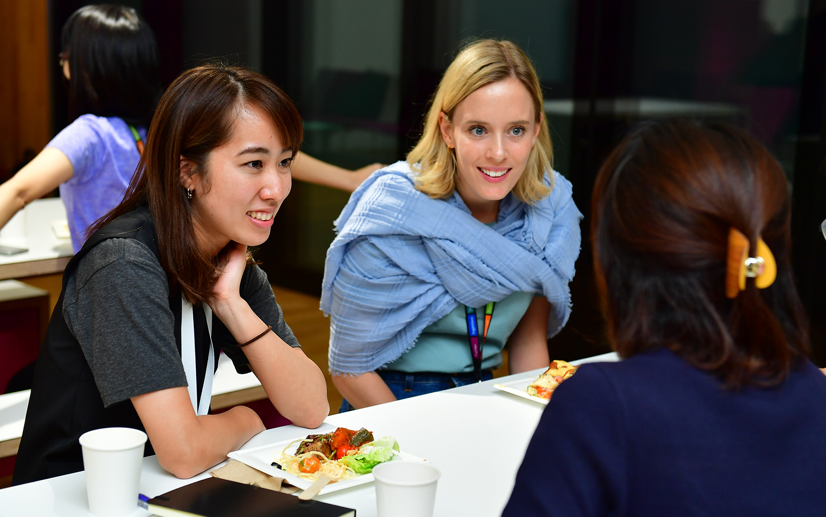 Employees having lunch