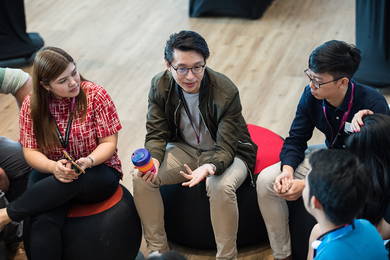 Early careers graduates having a conversation